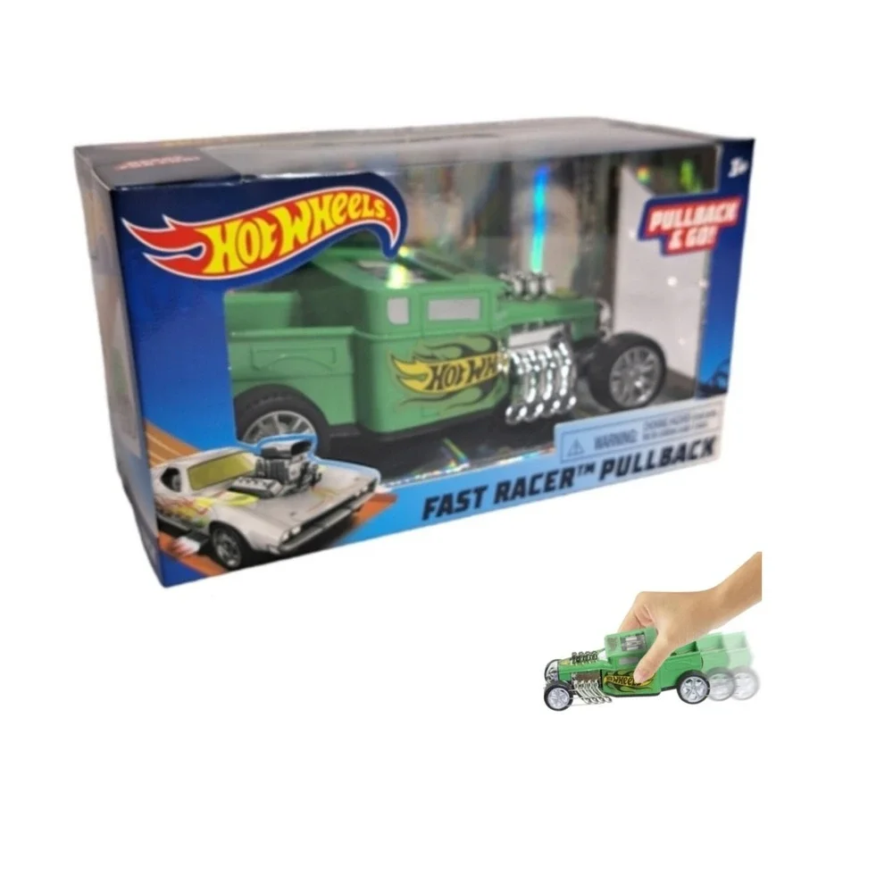 Hot Wheels Pullback & Go Fast Racer Green Bone Shaker Car Ages 3+